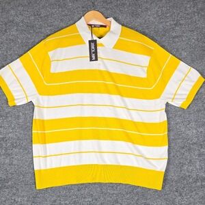 MR TURK NWT Cisco‎ Polo Shirt Mens XXL Yellow Striped Short Sleeve $248 MSRP